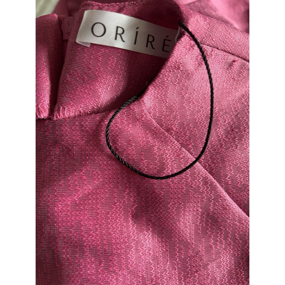 Orire Dayar Pink Ruffled Back High Neck Asymmetrical Sleeves Mini Dress U.S. 2 - Picture 4 of 7